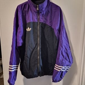 Adidas Vintage Purple & Black Track Jacket with Trefoil Logo